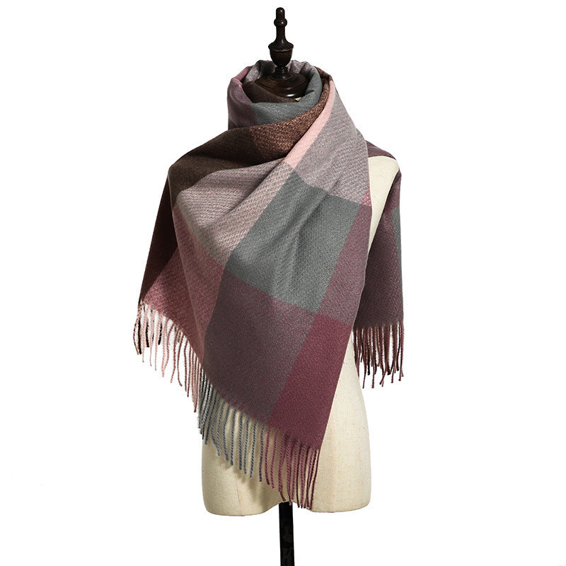 Cashmere Tassel Thickened Scarf – Warm & Elegant