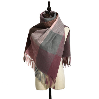 Cashmere Tassel Thickened Scarf – Warm & Elegant