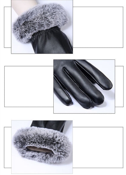 Plus-Size Velvet Touch-Screen Warm Gloves – Soft Winter Style
