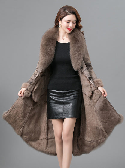 Elegant Real Fur Long Coat – Modest Luxury Layer