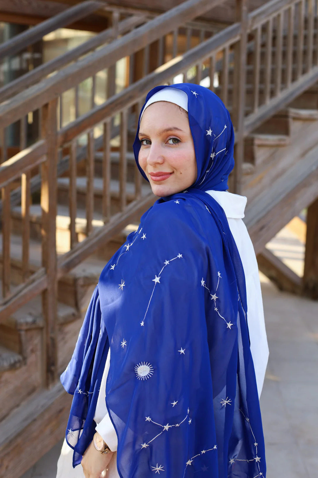 Elegant Satin Printed Hijab Shawl – Chic and Modest