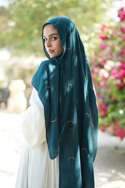 Elegant Satin Printed Hijab Shawl – Chic and Modest