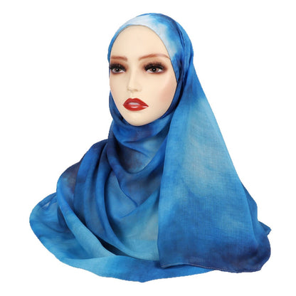 Elegant Satin Printed Hijab Shawl – Chic and Modest