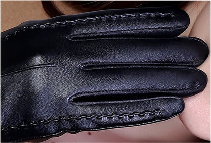 Women’s Thick Warm Leather Gloves – Winter Elegance