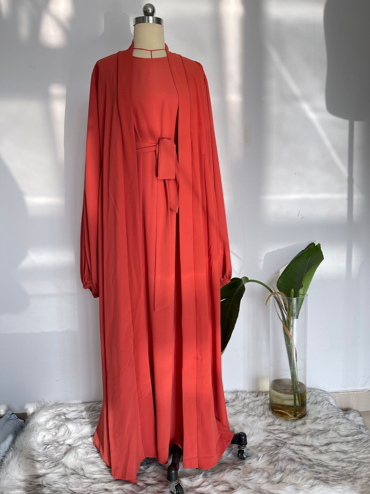 Modest Lace-Up Waist Baggy Dress – Stylish & Comfortable