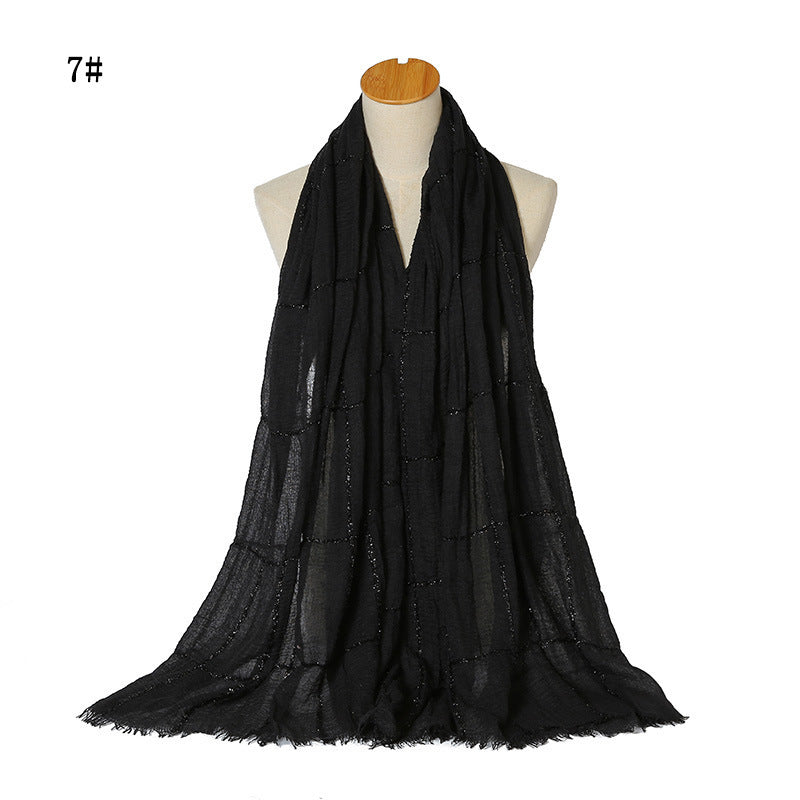 Sparkle Crinkle Cotton Turban Hijab – Sequins & Lace