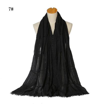 Sparkle Crinkle Cotton Turban Hijab – Sequins & Lace