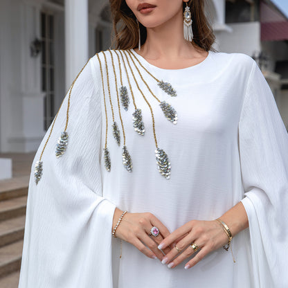 Embroidered Maxi Abaya Robe – Elegant Evening Modesty