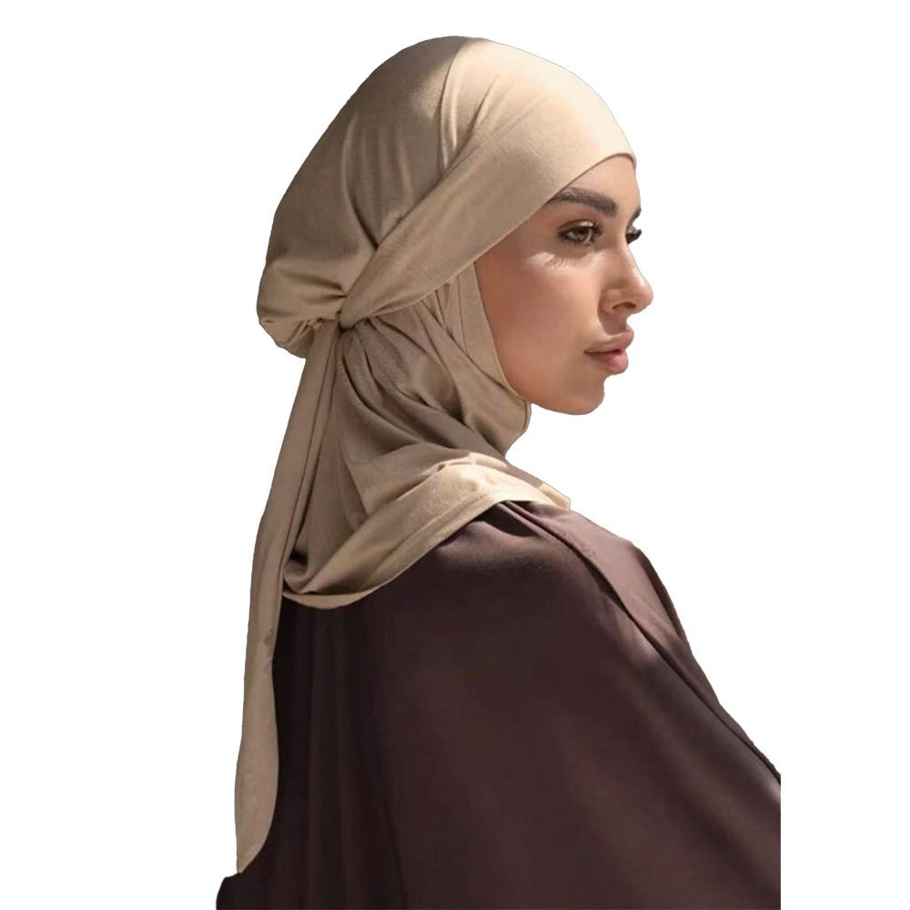 Convenient Strap Headscarf & Scarf Suit – Solid Colour