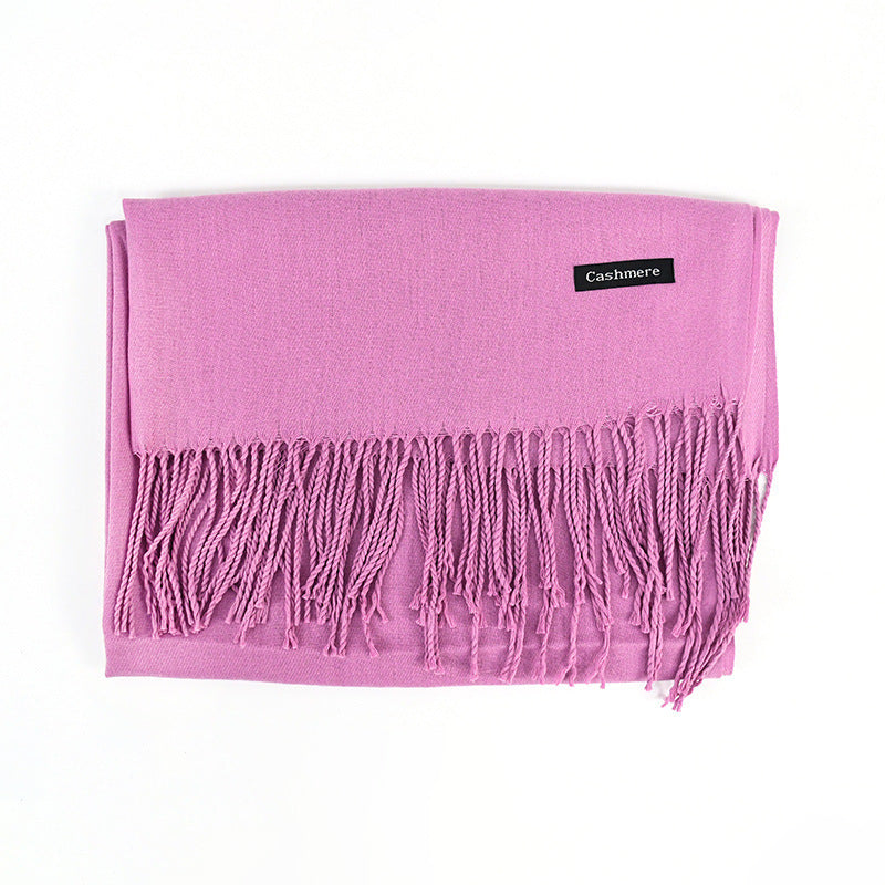 Solid Colour Tassel Scarf – Soft Wrap, Modest Chic