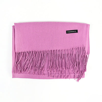 Solid Colour Tassel Scarf – Soft Wrap, Modest Chic