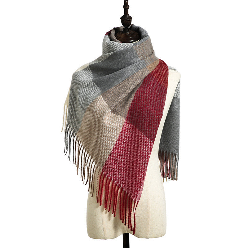 Cashmere Tassel Thickened Scarf – Warm & Elegant
