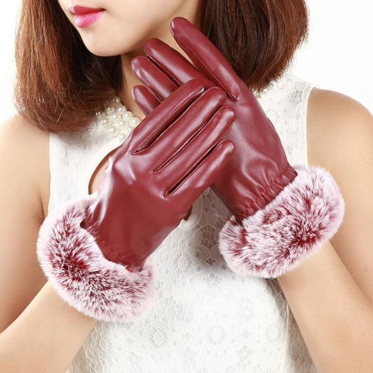 Plus-Size Velvet Touch-Screen Warm Gloves – Soft Winter Style