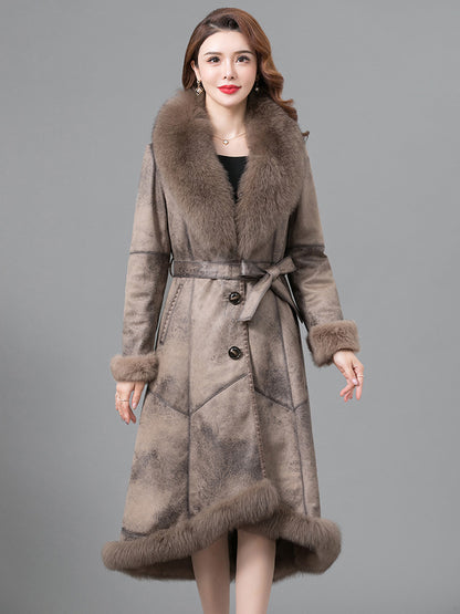 Elegant Real Fur Long Coat – Modest Luxury Layer