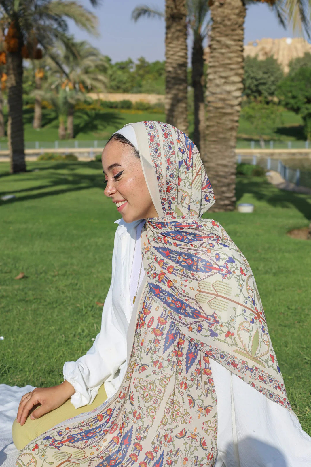 Elegant Satin Printed Hijab Shawl – Chic and Modest