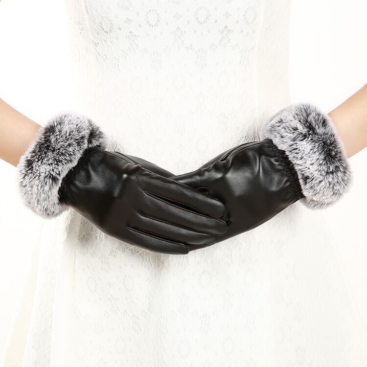 Plus-Size Velvet Touch-Screen Warm Gloves – Soft Winter Style