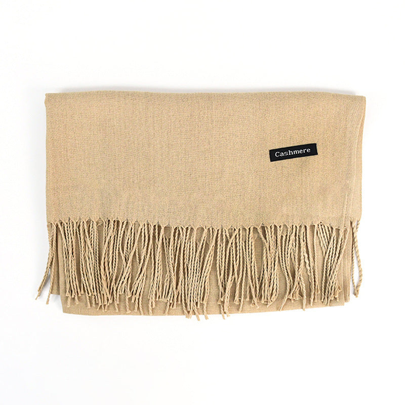 Solid Colour Tassel Scarf – Soft Wrap, Modest Chic