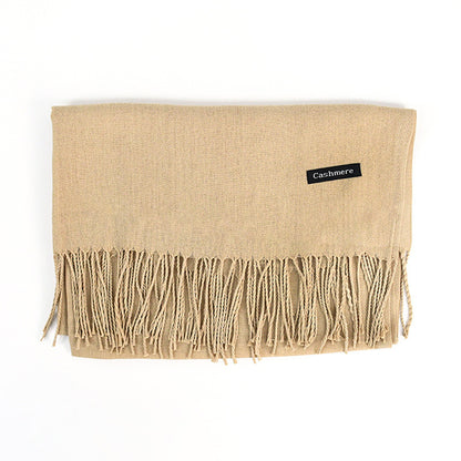 Solid Colour Tassel Scarf – Soft Wrap, Modest Chic