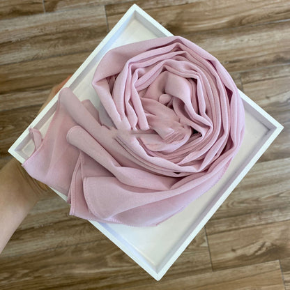 Solid Pearl Chiffon Hijab Scarf – Lightweight Elegance