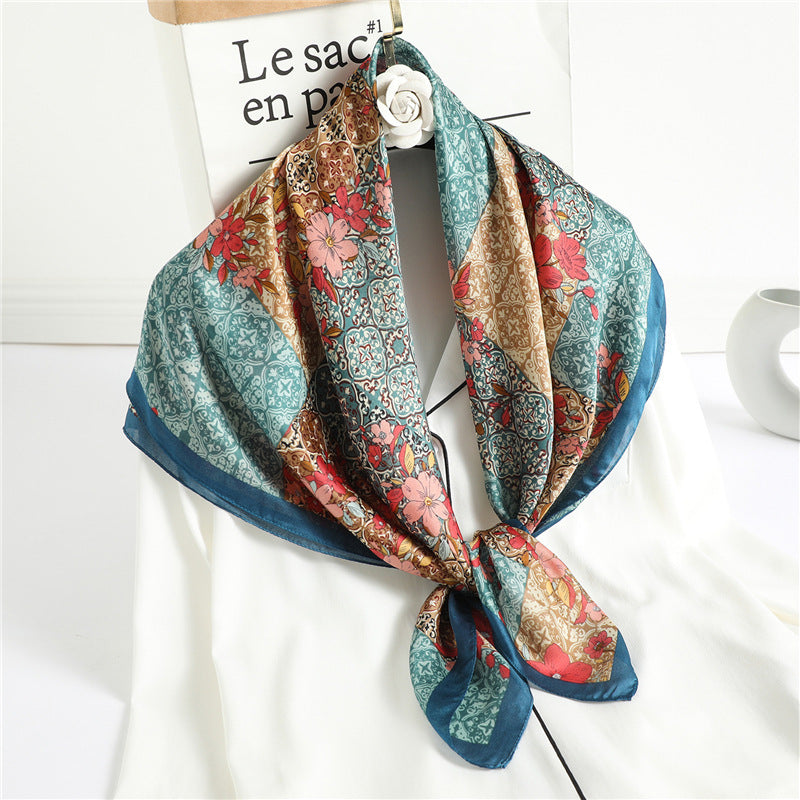 Luxury Printed Silk Hijab Scarf – Elegant & Versatile
