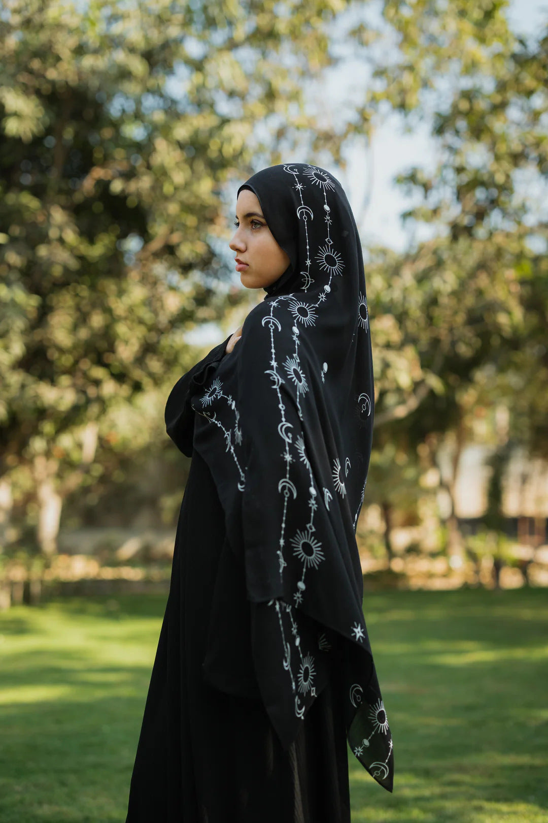 Elegant Satin Printed Hijab Shawl – Chic and Modest