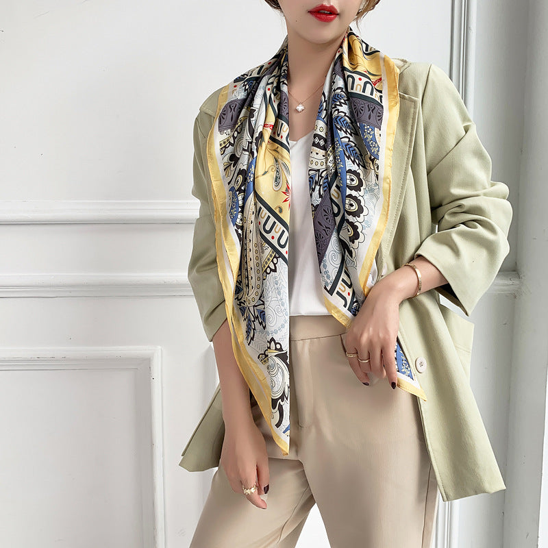 Luxury Printed Silk Hijab Scarf – Elegant & Versatile