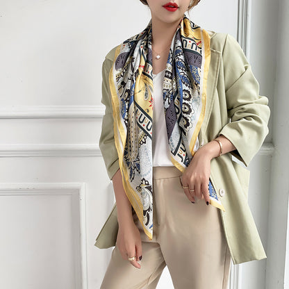 Luxury Printed Silk Hijab Scarf – Elegant & Versatile