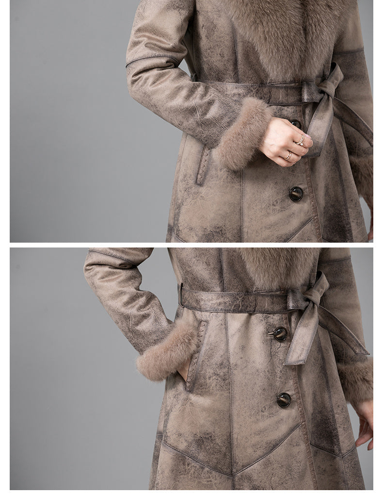 Elegant Real Fur Long Coat – Modest Luxury Layer