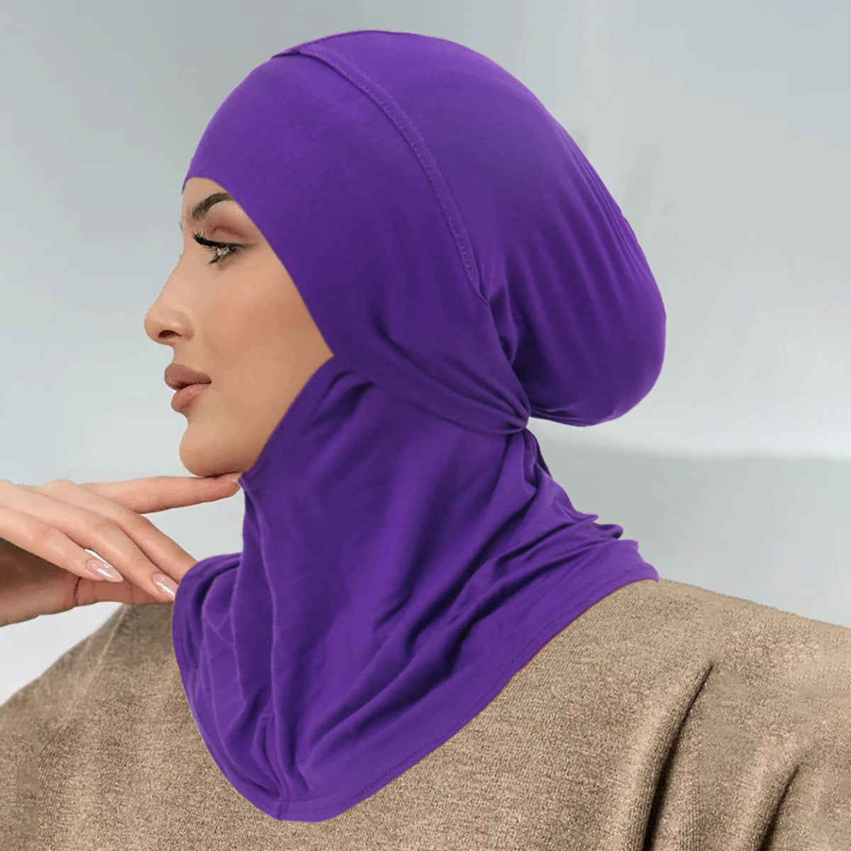 Solid-Colour Bandage Wrap Tam Hat – Soft Head-Covering