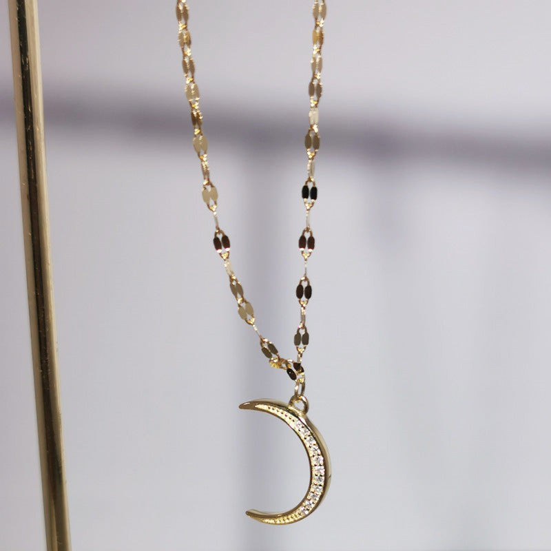 Moon Charm Gold Plated Anklet – Women’s Light Luxury