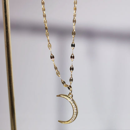 Moon Charm Gold Plated Anklet – Women’s Light Luxury