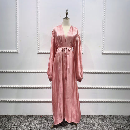 Puff-Sleeve Satin Abaya – Celebrate in Style