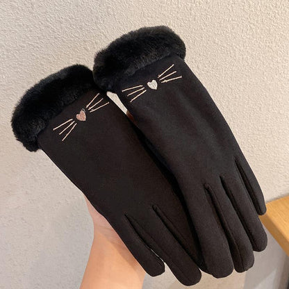 Fleece-Lined Suede Riding Gloves – Warm & Stylish