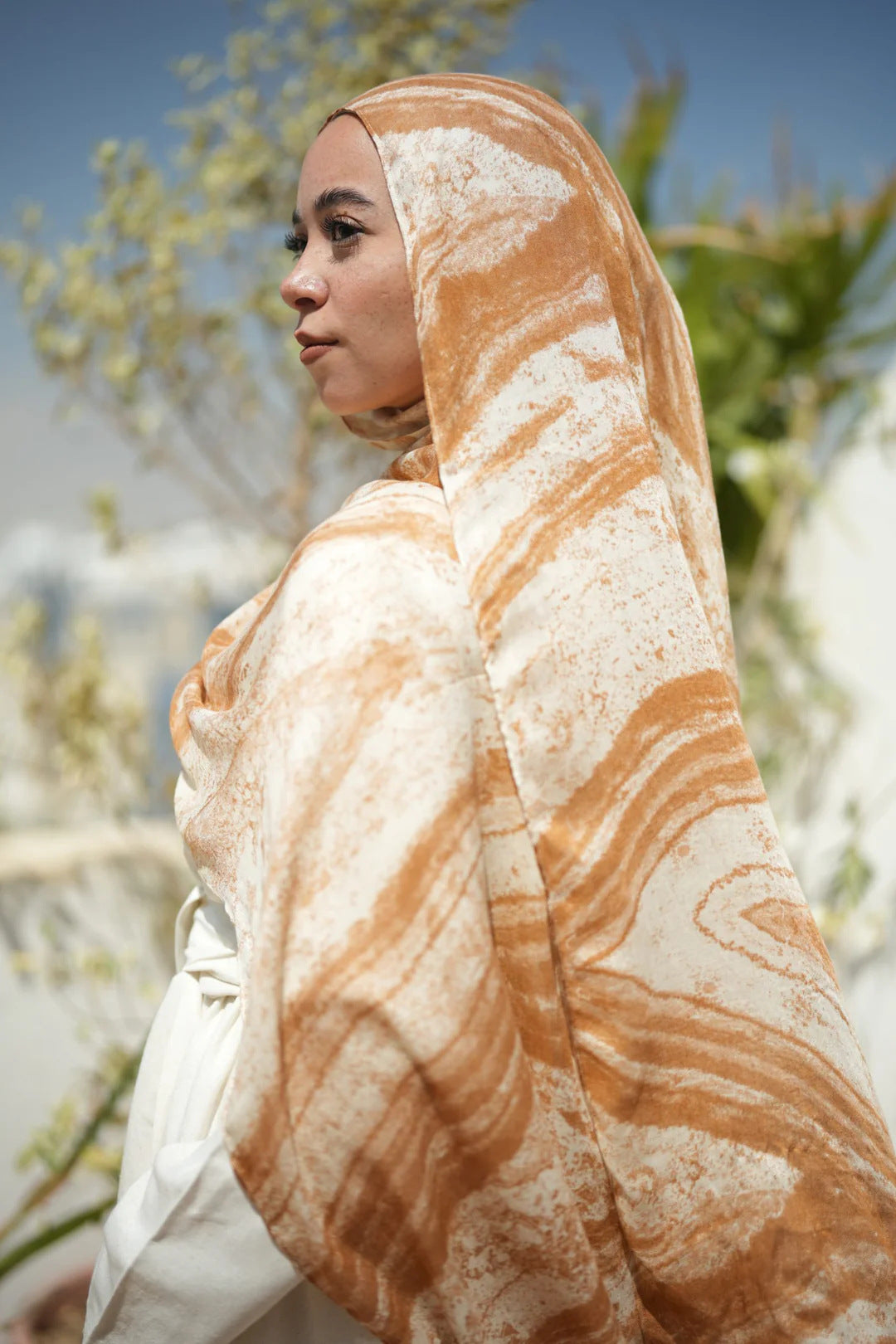 Elegant Satin Printed Hijab Shawl – Chic and Modest