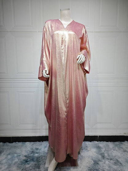 Bronzing Satin Robe Abaya – Modest Outerwear Elegance