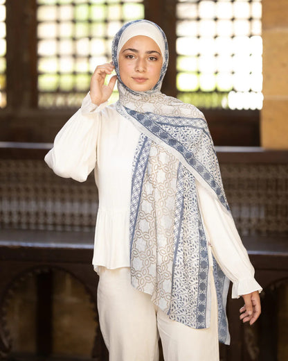 Elegant Satin Printed Hijab Shawl – Chic and Modest