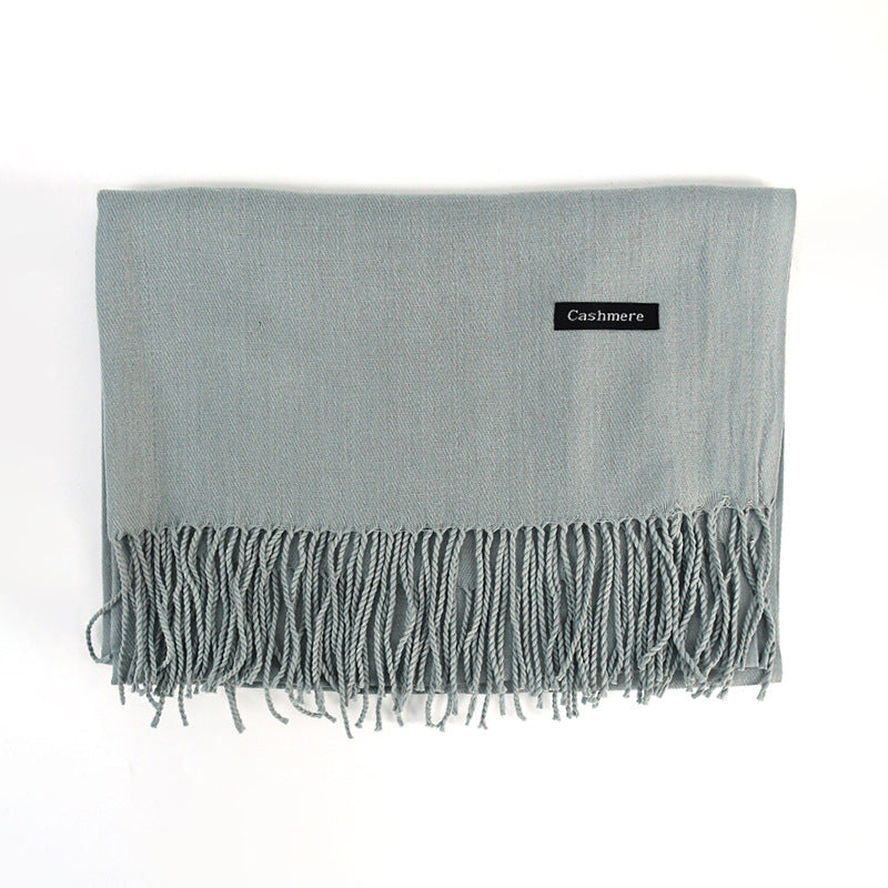 Solid Colour Tassel Scarf – Soft Wrap, Modest Chic