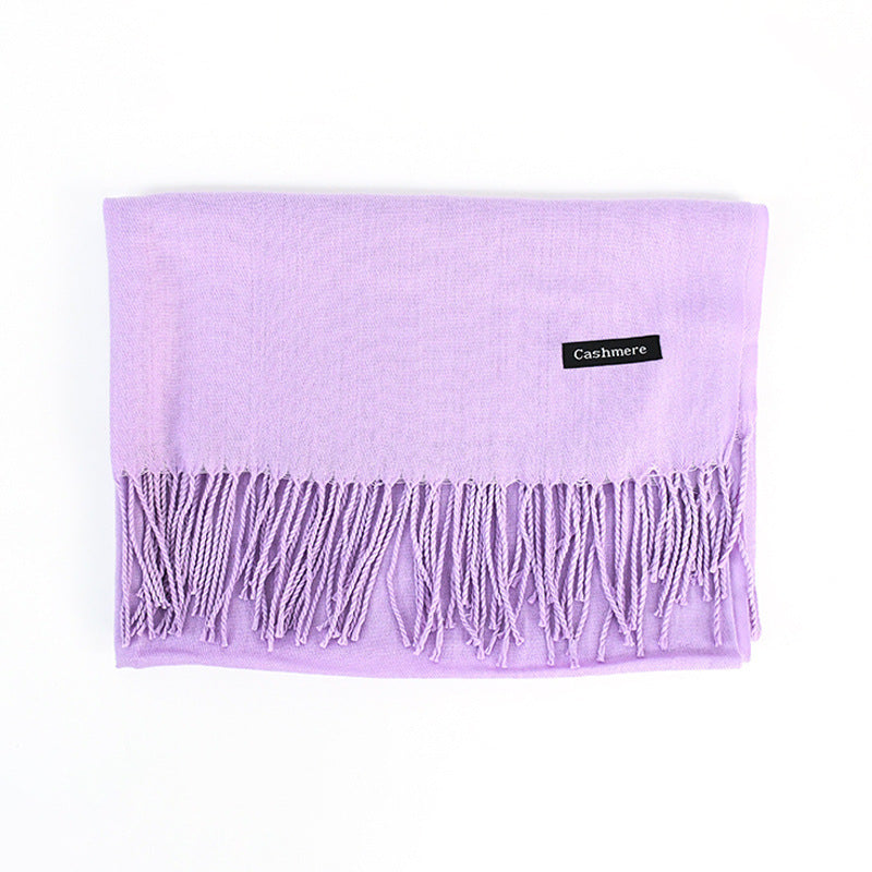Solid Colour Tassel Scarf – Soft Wrap, Modest Chic