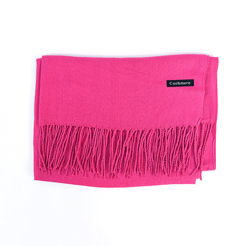 Solid Colour Tassel Scarf – Soft Wrap, Modest Chic
