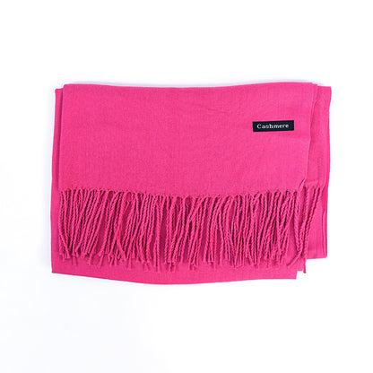 Solid Colour Tassel Scarf – Soft Wrap, Modest Chic