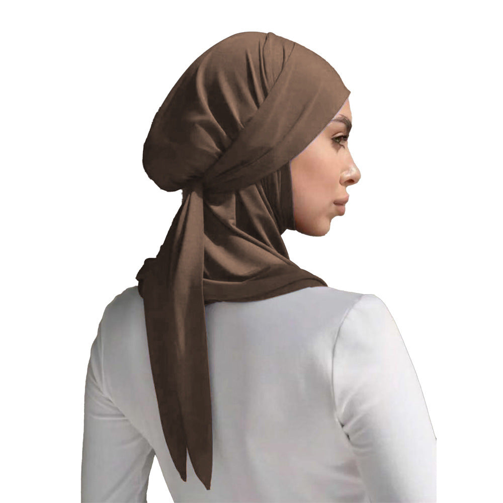 Convenient Strap Headscarf & Scarf Suit – Solid Colour