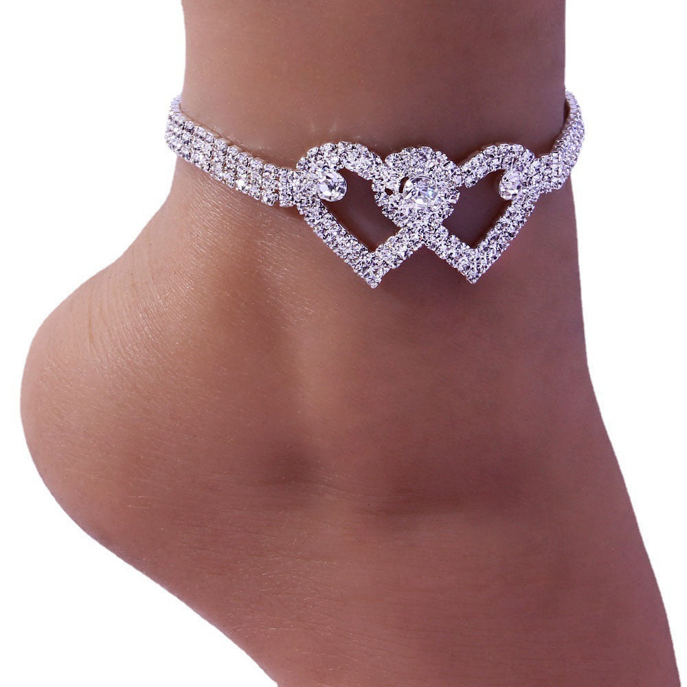Custom Double Heart Love Bracelet or Anklet – Elegant Keepsake