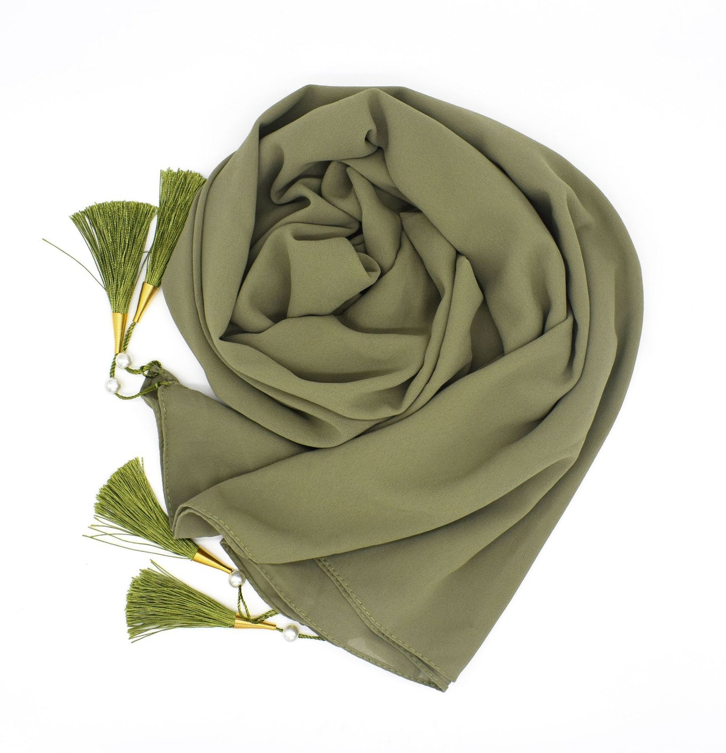 Soft Hijab Scarf with Four Tassel Corners – Everyday Chic