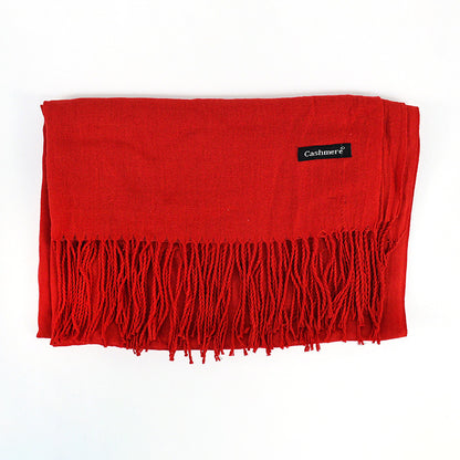 Solid Colour Tassel Scarf – Soft Wrap, Modest Chic
