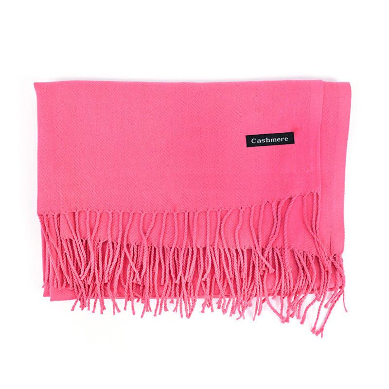 Solid Colour Tassel Scarf – Soft Wrap, Modest Chic