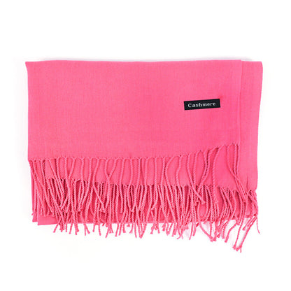 Solid Colour Tassel Scarf – Soft Wrap, Modest Chic