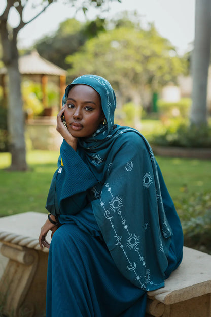 Elegant Satin Printed Hijab Shawl – Chic and Modest