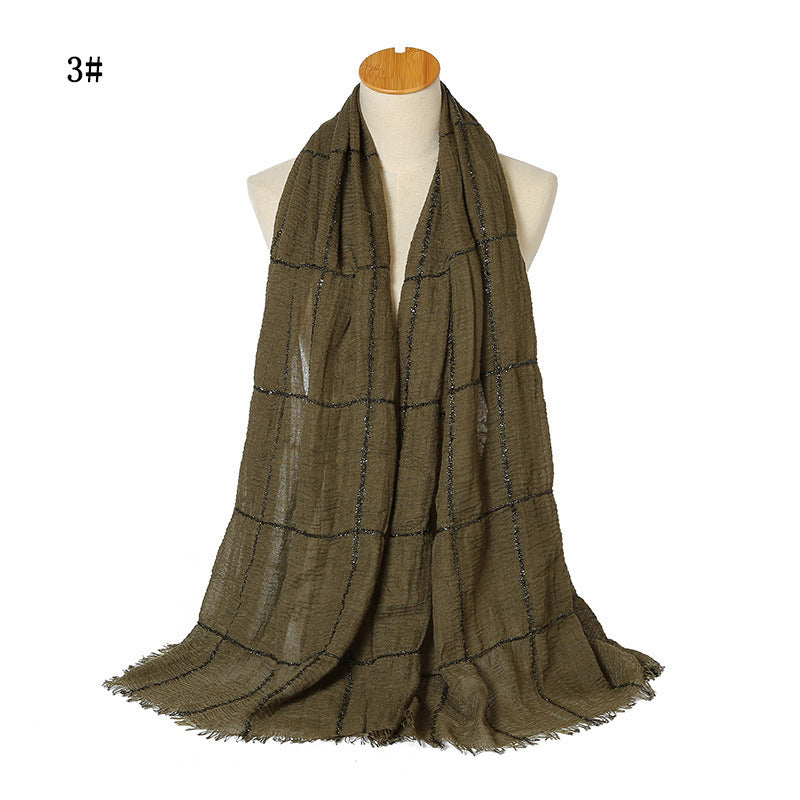 Sparkle Crinkle Cotton Turban Hijab – Sequins & Lace