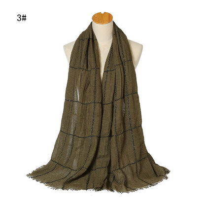 Sparkle Crinkle Cotton Turban Hijab – Sequins & Lace