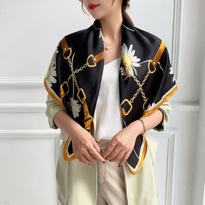 Luxury Printed Silk Hijab Scarf – Elegant & Versatile